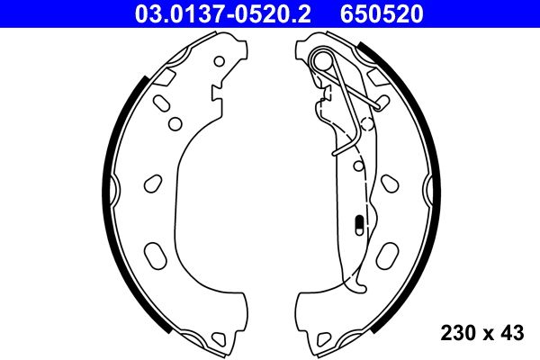 ATE 03.0137-0520.2 - Bremsbackensatz