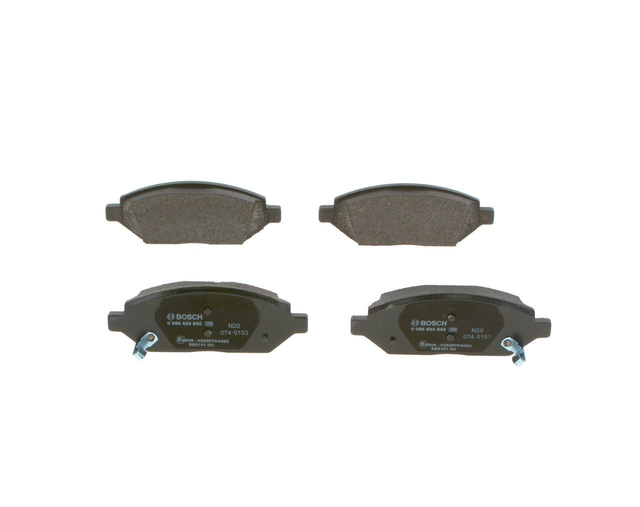 BOSCH 0 986 424 842 - Bremsbelagsatz, Scheibenbremse