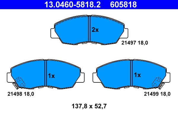 ATE 13.0460-5818.2 - Bremsbelagsatz, Scheibenbremse