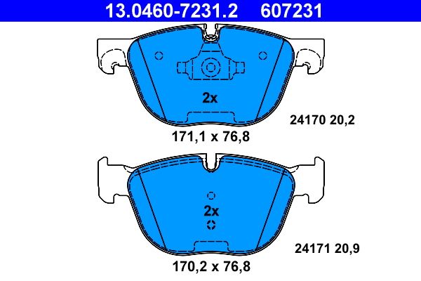 ATE 13.0460-7231.2 - Bremsbelagsatz, Scheibenbremse