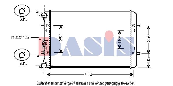 AKS DASIS 040027N - Kühler, Motorkühlung