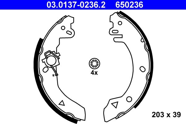 ATE 03.0137-0236.2 - Bremsbackensatz