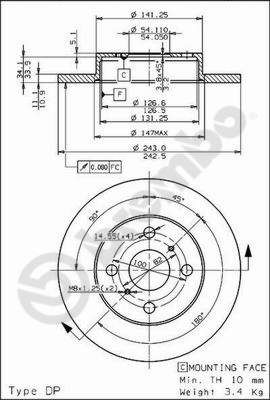 BREMBO 08.3110.10 - Bremsscheibe