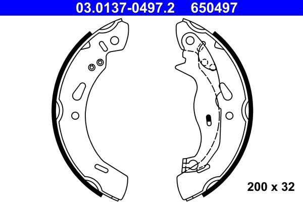ATE 03.0137-0497.2 - Bremsbackensatz
