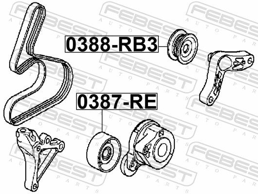 FEBEST 0387-RE - Spannrolle, Keilrippenriemen
