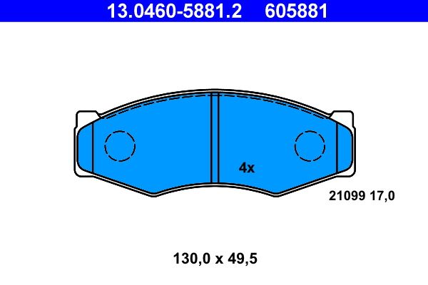 ATE 13.0460-5881.2 - Bremsbelagsatz, Scheibenbremse