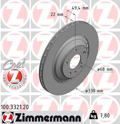 ZIMMERMANN 100.3321.20 - Bremsscheibe