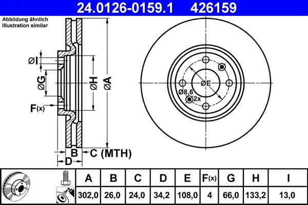 ATE 24.0126-0159.1 - Bremsscheibe