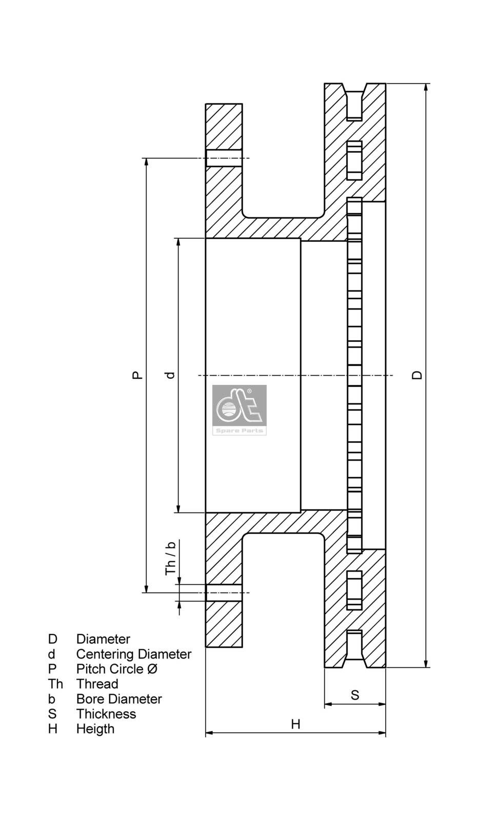 DT Spare Parts 10.14100 - Bremsscheibe