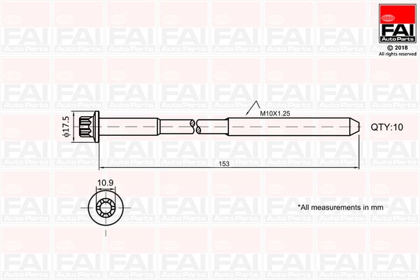 FAI AutoParts B701 - Zylinderkopfschraubensatz