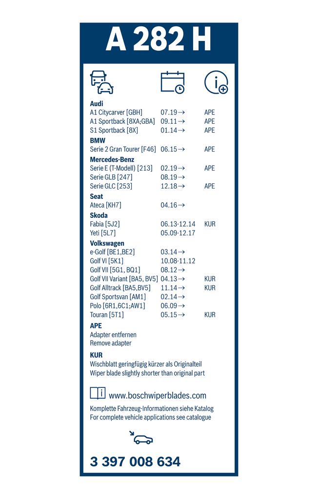 BOSCH 3 397 008 634 - Wischblatt