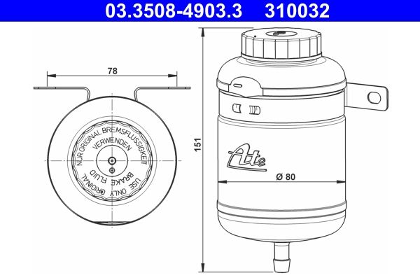 ATE 03.3508-4903.3 - Ausgleichsbehälter, Bremsflüssigkeit