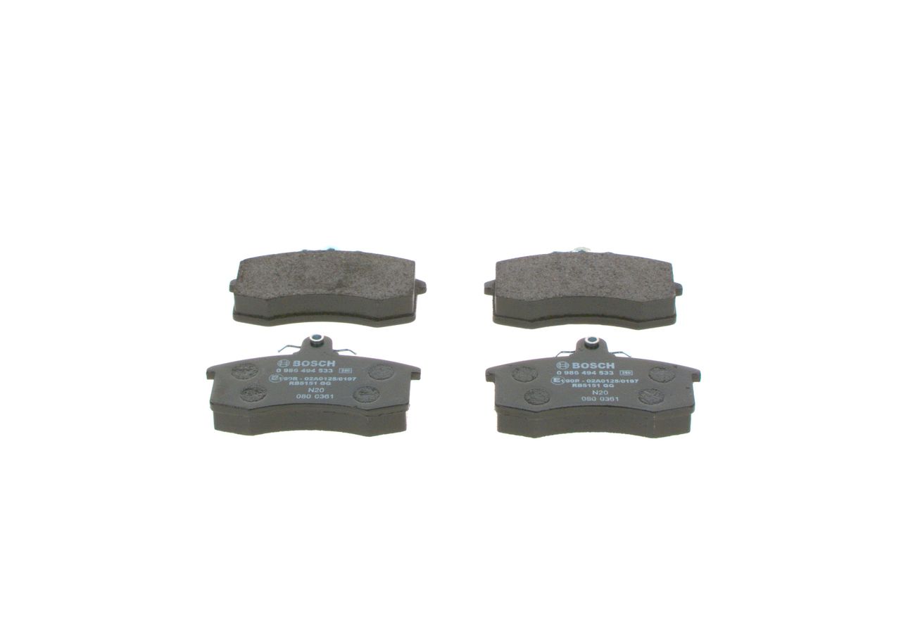 BOSCH 0 986 494 533 - Bremsbelagsatz, Scheibenbremse