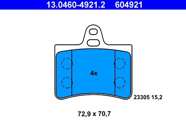 ATE 13.0460-4921.2 - Bremsbelagsatz, Scheibenbremse