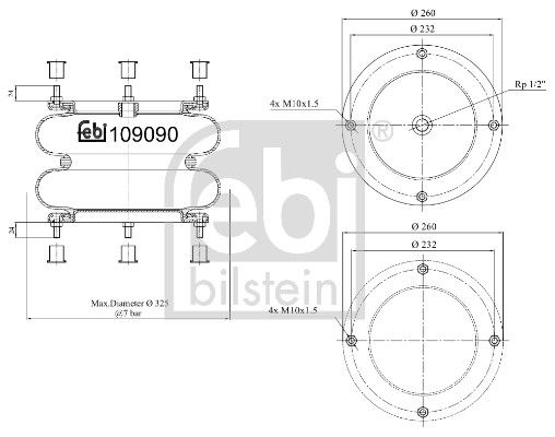 FEBI BILSTEIN 109090 - Federbalg, Luftfederung