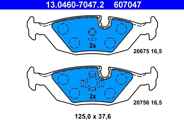 ATE 13.0460-7047.2 - Bremsbelagsatz, Scheibenbremse