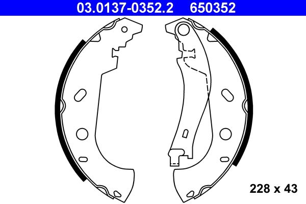 ATE 03.0137-0352.2 - Bremsbackensatz