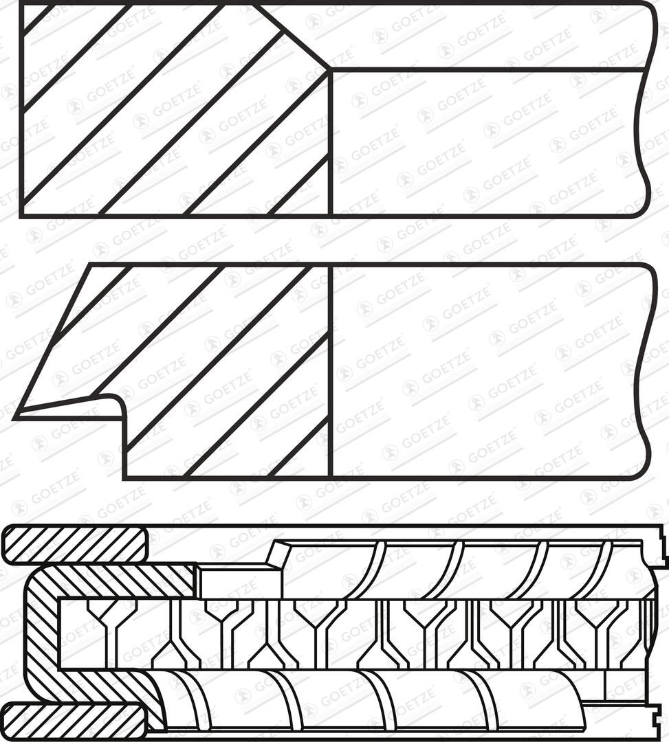 GOETZE ENGINE 08-451600-00 - Kolbenringsatz