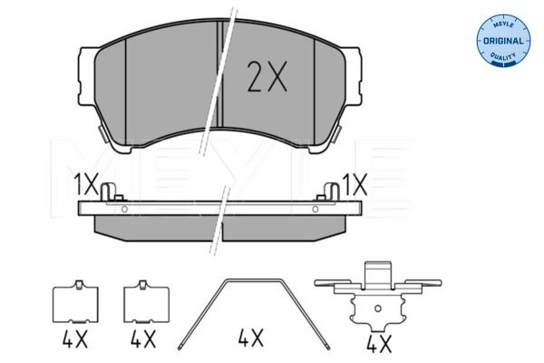 MEYLE 025 245 8217/W - Bremsbelagsatz, Scheibenbremse