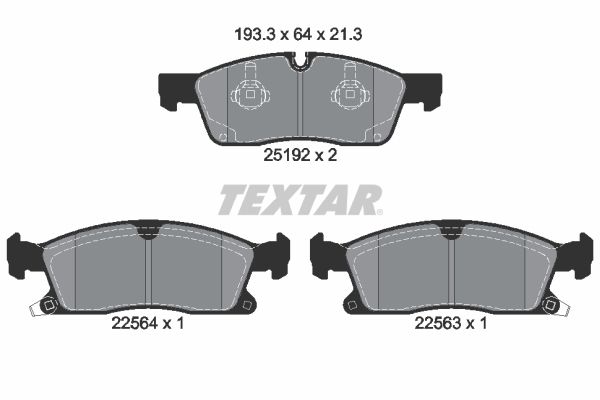 TEXTAR 2519207 - Bremsbelagsatz, Scheibenbremse