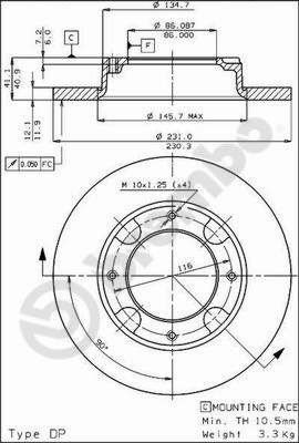 BREMBO 08.3854.10 - Bremsscheibe