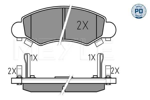 MEYLE 025 232 5316/PD - Bremsbelagsatz, Scheibenbremse