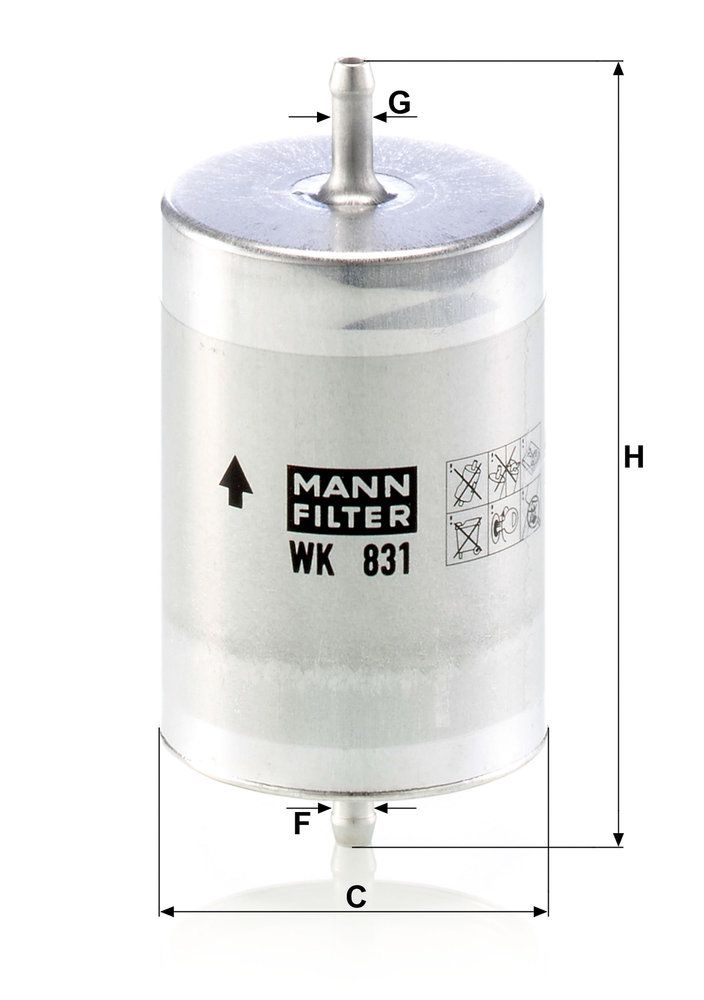 MANN-FILTER WK 831 - Kraftstofffilter