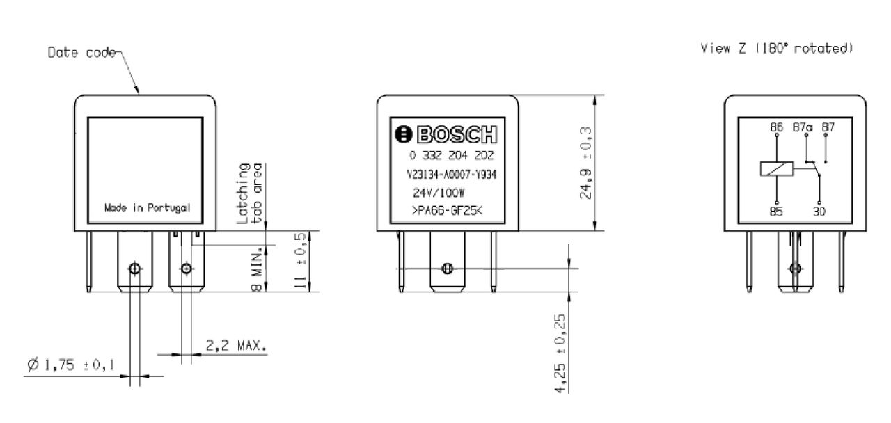 BOSCH 0 332 204 202 - Relais, Arbeitsstrom