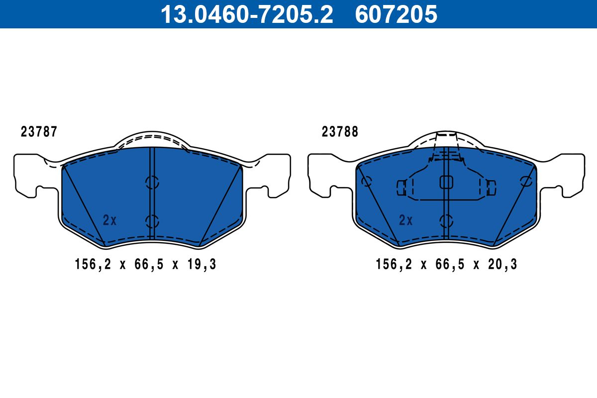 ATE 13.0460-7205.2 - Bremsbelagsatz, Scheibenbremse