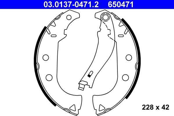ATE 03.0137-0471.2 - Bremsbackensatz