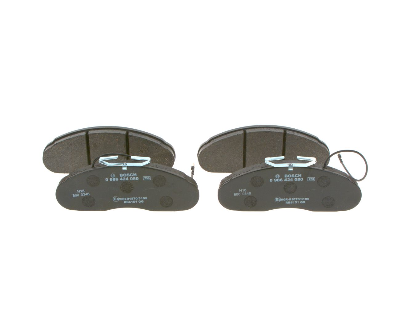 BOSCH 0 986 424 080 - Bremsbelagsatz, Scheibenbremse