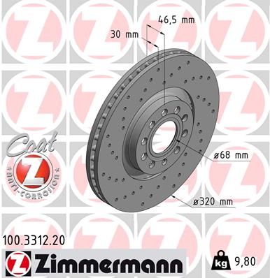 ZIMMERMANN 100.3312.20 - Bremsscheibe