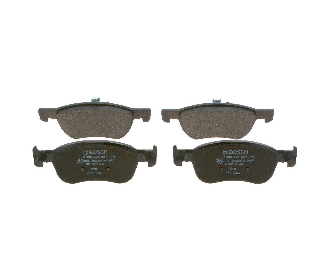 BOSCH 0 986 424 867 - Bremsbelagsatz, Scheibenbremse
