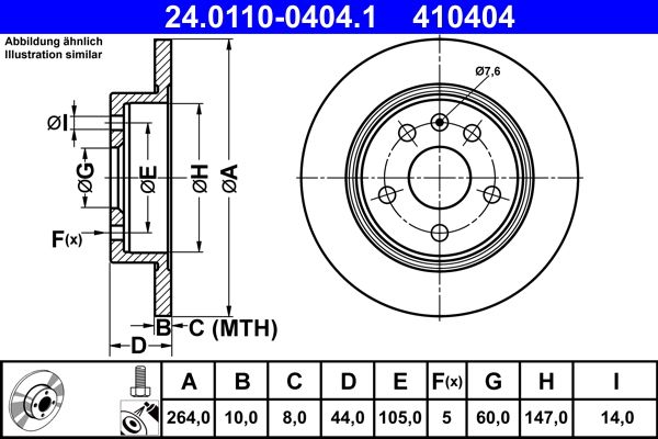ATE 24.0110-0404.1 - Bremsscheibe
