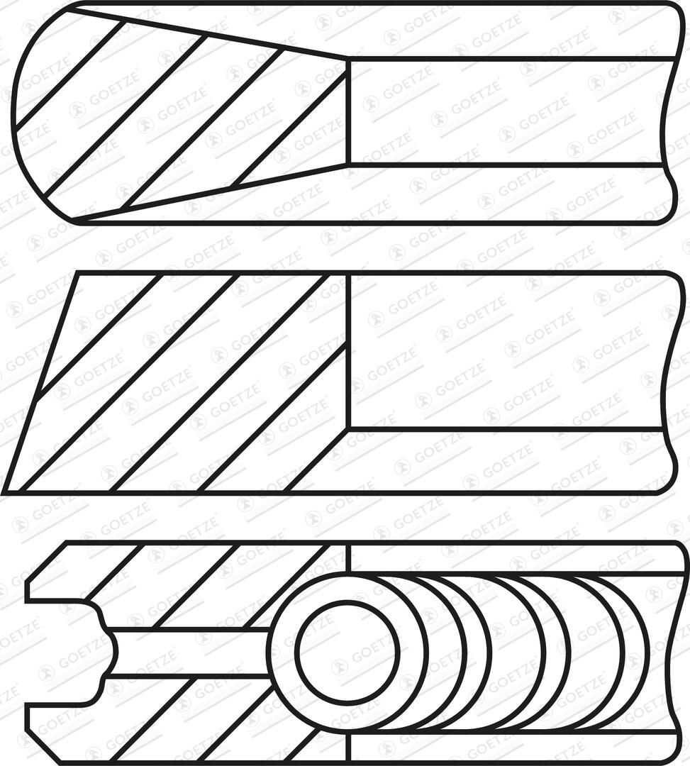 GOETZE ENGINE 08-443400-00 - Kolbenringsatz
