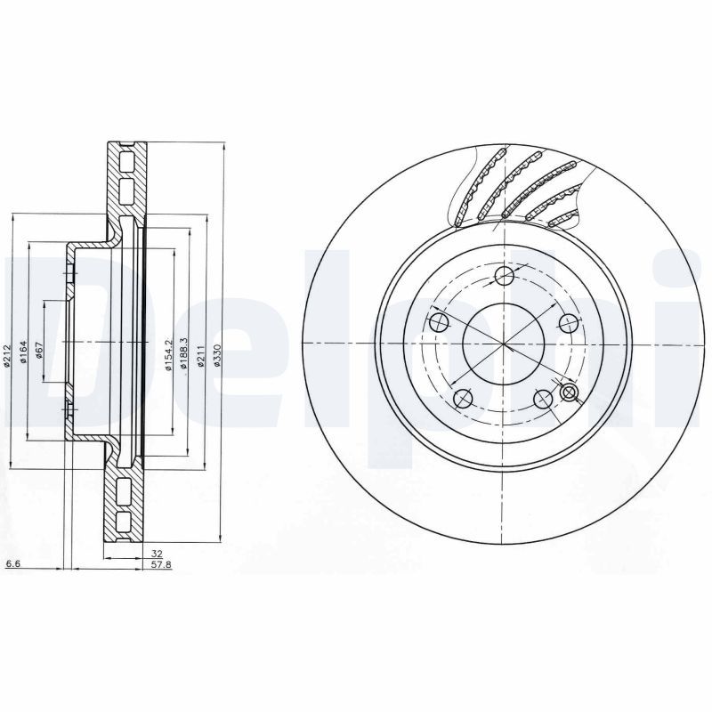 DELPHI BG3877 - Bremsscheibe