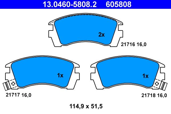 ATE 13.0460-5808.2 - Bremsbelagsatz, Scheibenbremse