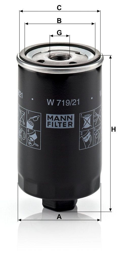 MANN-FILTER W 719/21 - Ölfilter