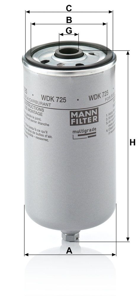 MANN-FILTER WDK 725 - Kraftstofffilter