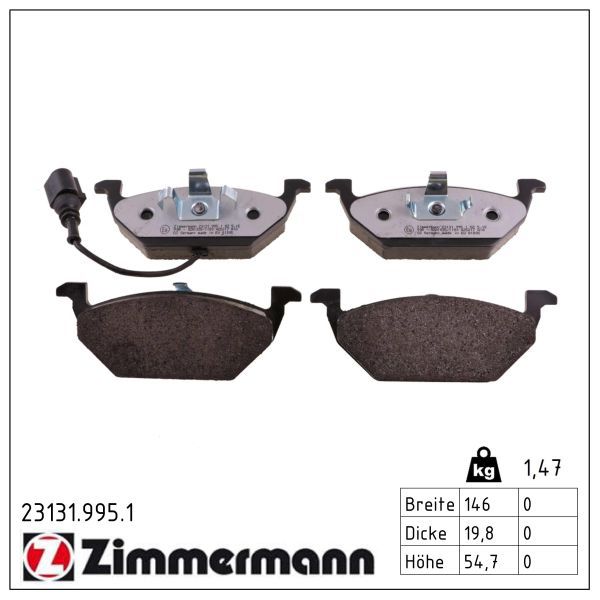 ZIMMERMANN 23131.995.1 - Bremsbelagsatz, Scheibenbremse