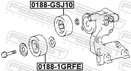 FEBEST 0188-1GRFE - Umlenk-/Führungsrolle, Keilrippenriemen