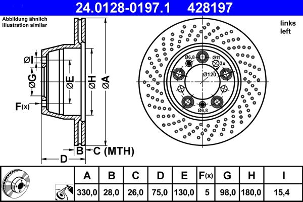 ATE 24.0128-0197.1 - Bremsscheibe