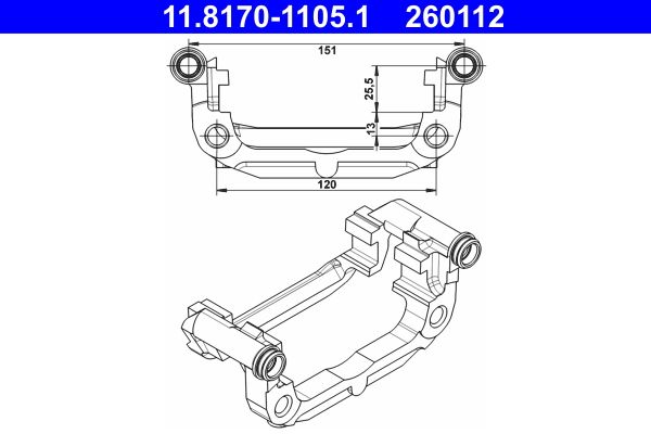 ATE 11.8170-1105.1 - Halter, Bremssattel
