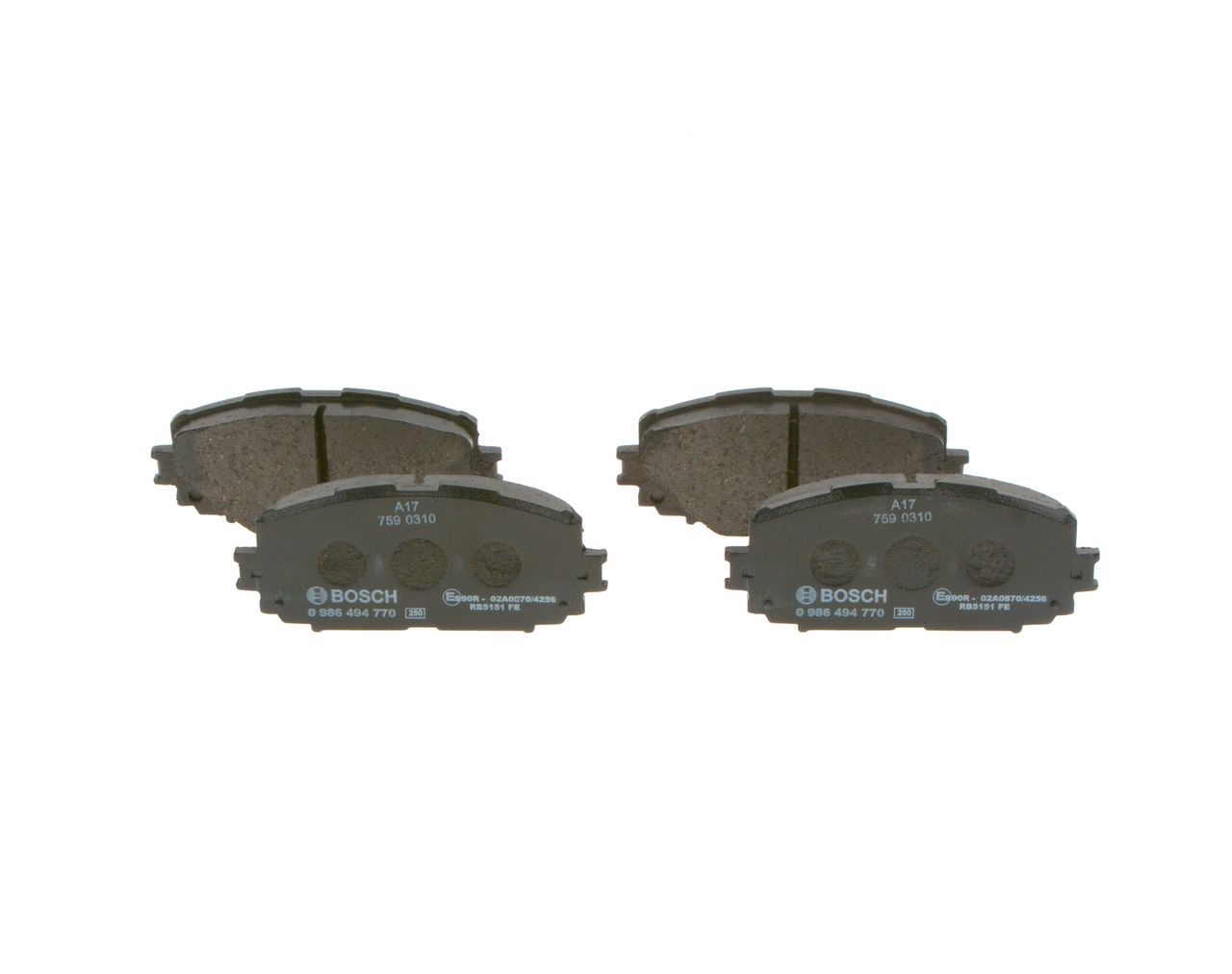 BOSCH 0 986 494 770 - Bremsbelagsatz, Scheibenbremse