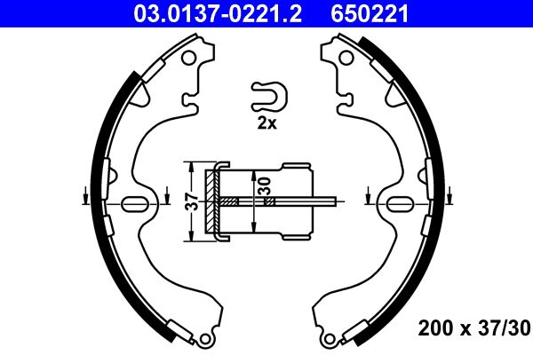 ATE 03.0137-0221.2 - Bremsbackensatz