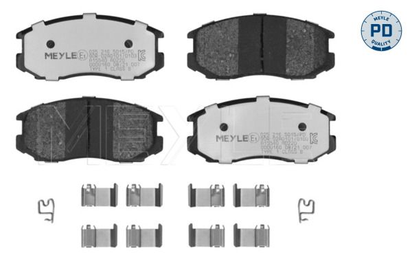 MEYLE 025 216 5015/PD - Bremsbelagsatz, Scheibenbremse