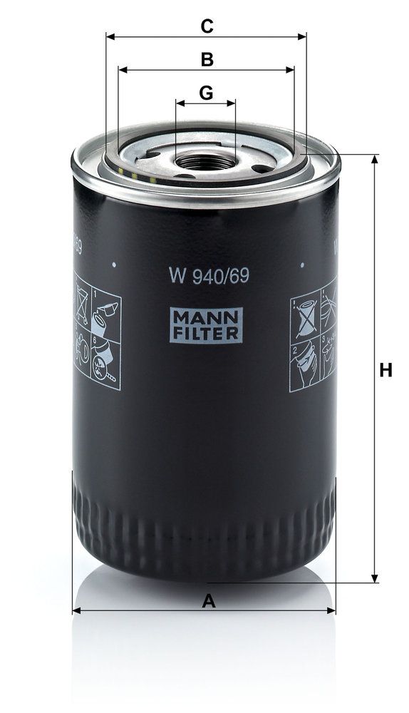 MANN-FILTER W 940/69 - Ölfilter