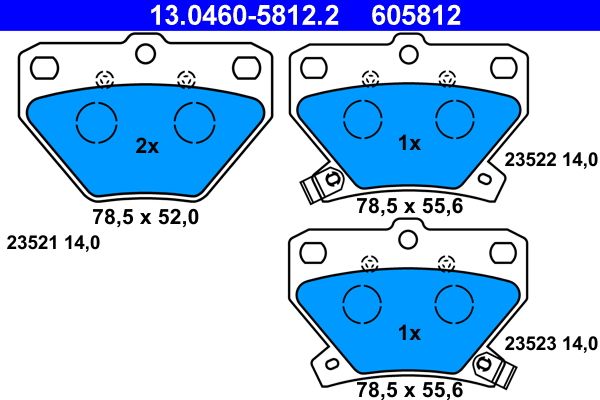 ATE 13.0460-5812.2 - Bremsbelagsatz, Scheibenbremse