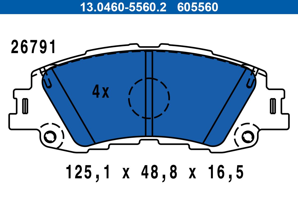 ATE 13.0460-5560.2 - Bremsbelagsatz, Scheibenbremse