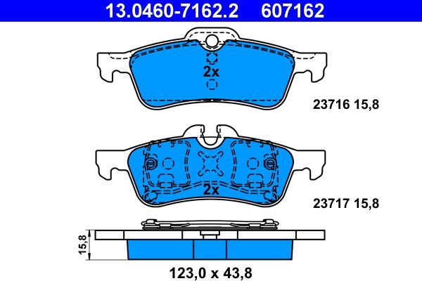 ATE 13.0460-7162.2 - Bremsbelagsatz, Scheibenbremse